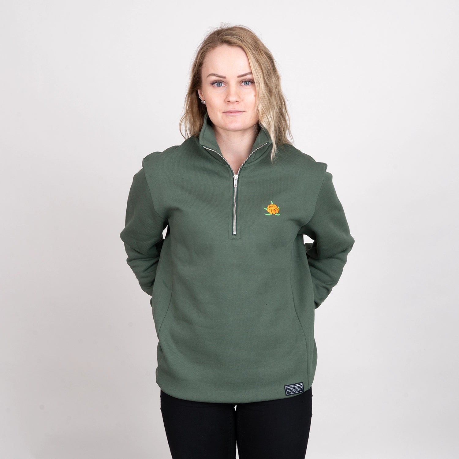 CB HALF-ZIP - STONE OLIVE