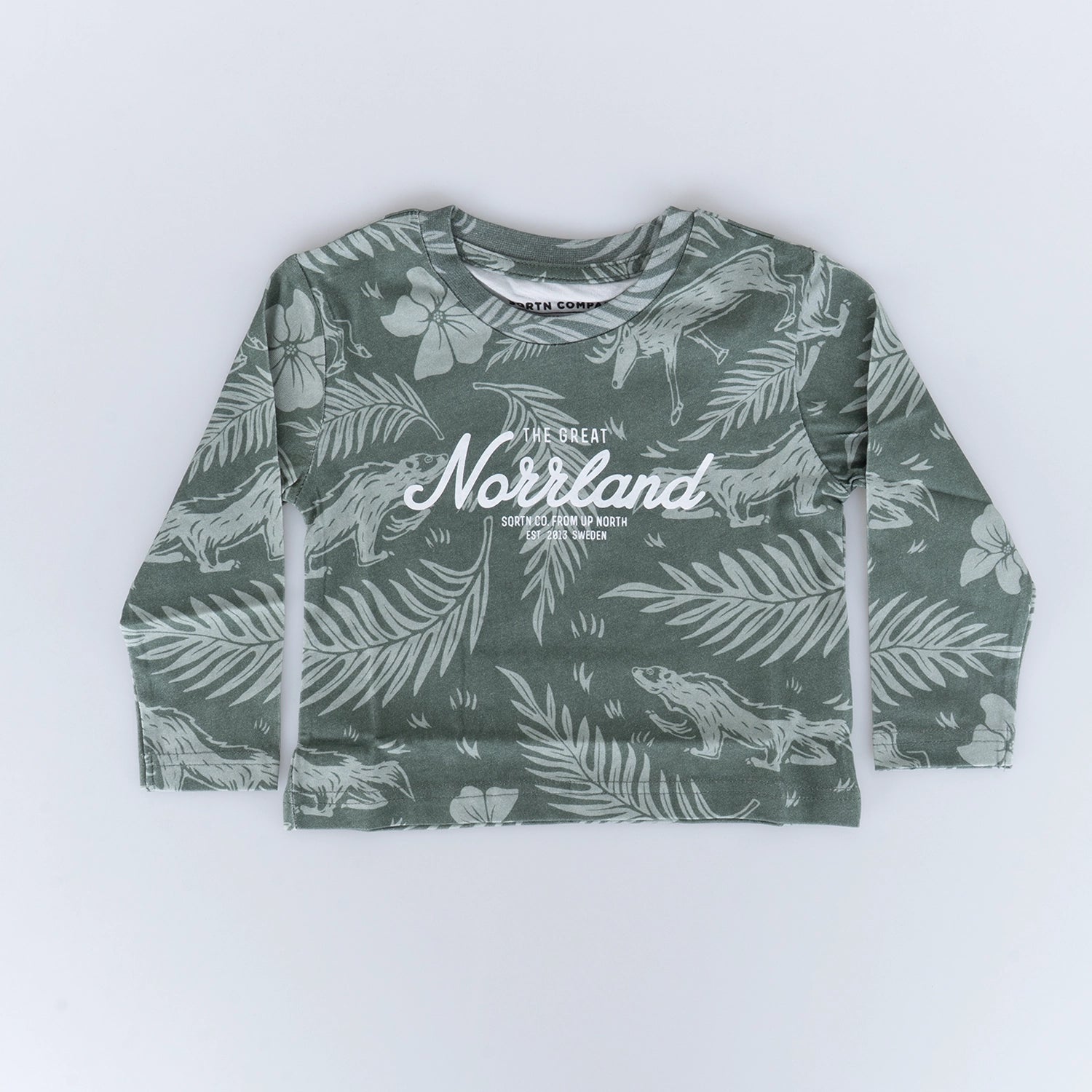 GREAT NORRLAND KIDS LONGSLEEVE - JÄRVEN OLIVE