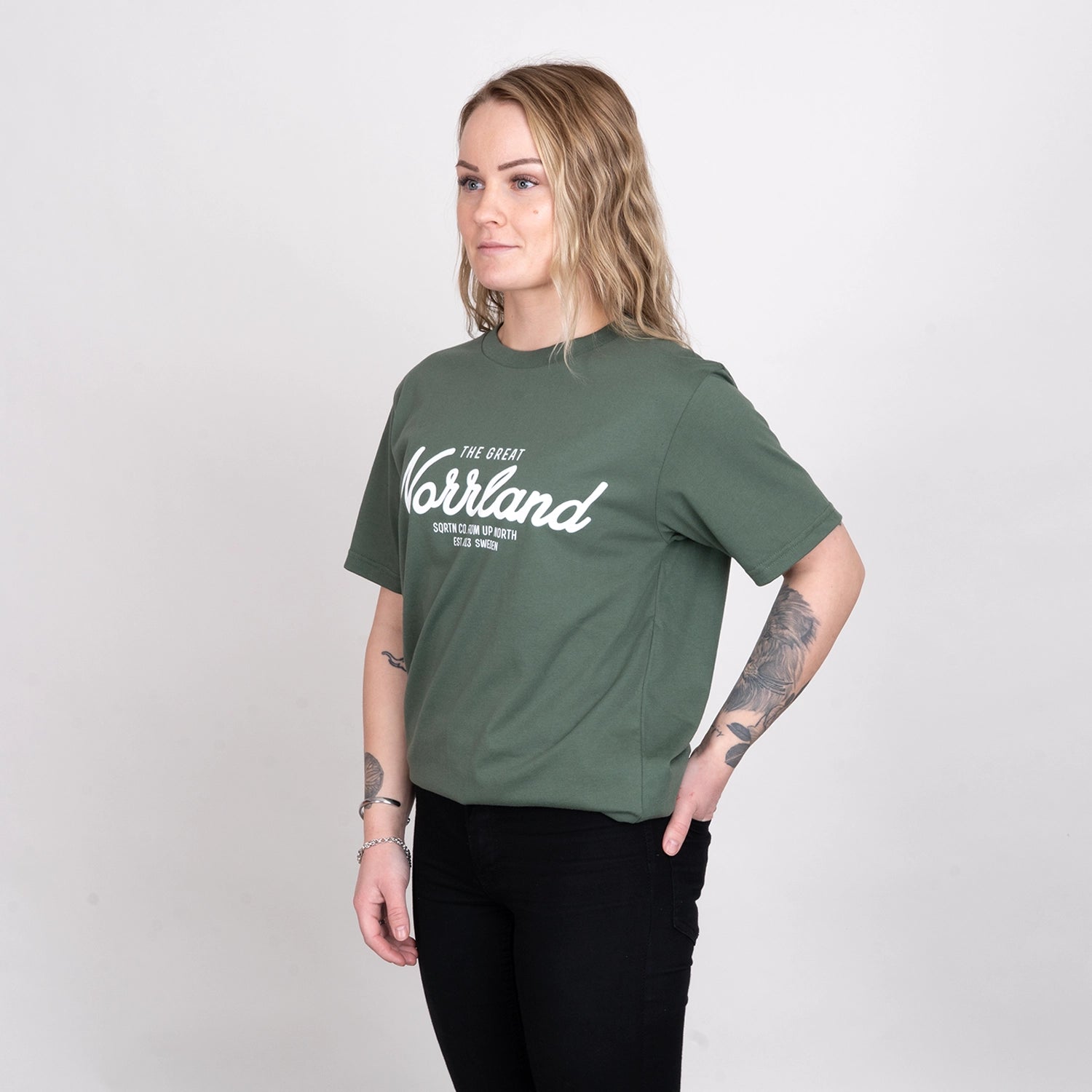 GREAT NORRLAND T-SHIRT - STONE OLIVE