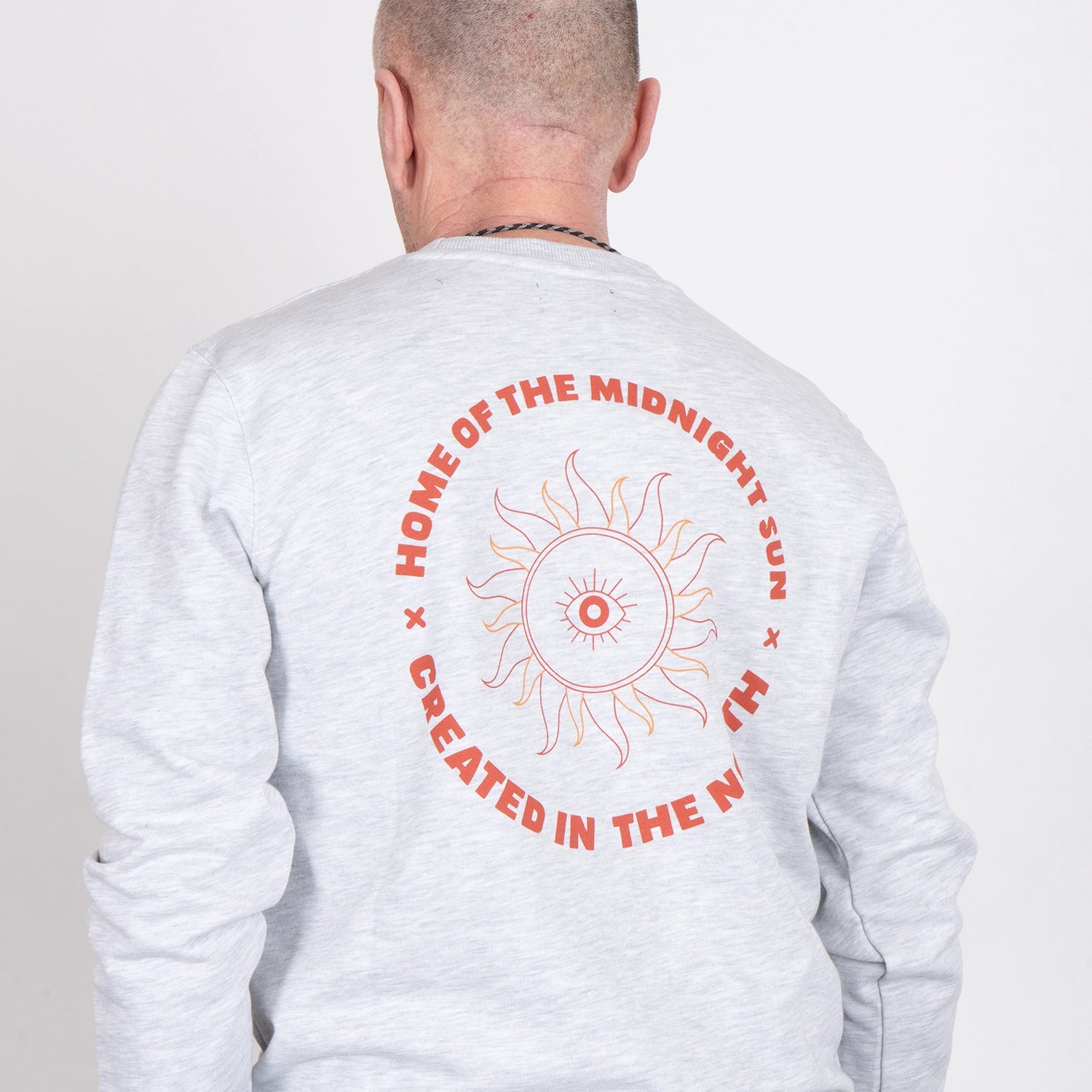 MIDNIGHT SUN CREWNECK - WHITE MELANGE