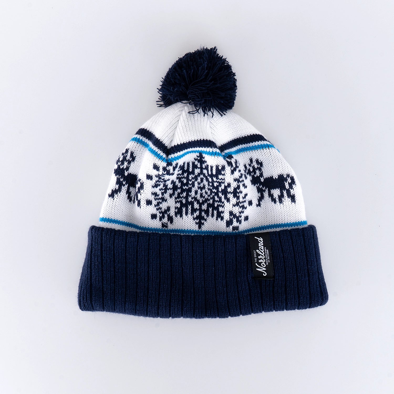 SNOWFLAKE POM POM BEANIE - WHITE