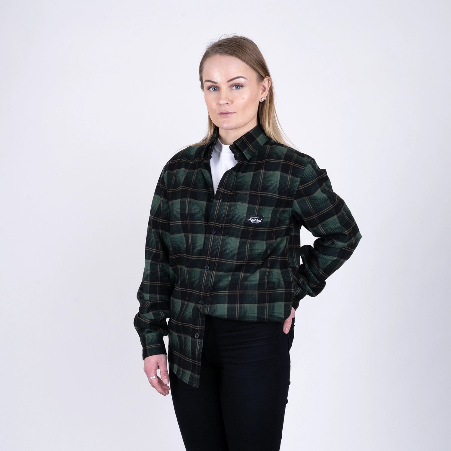 TGN PATCH FLANELL SHIRT - DARK GREEN