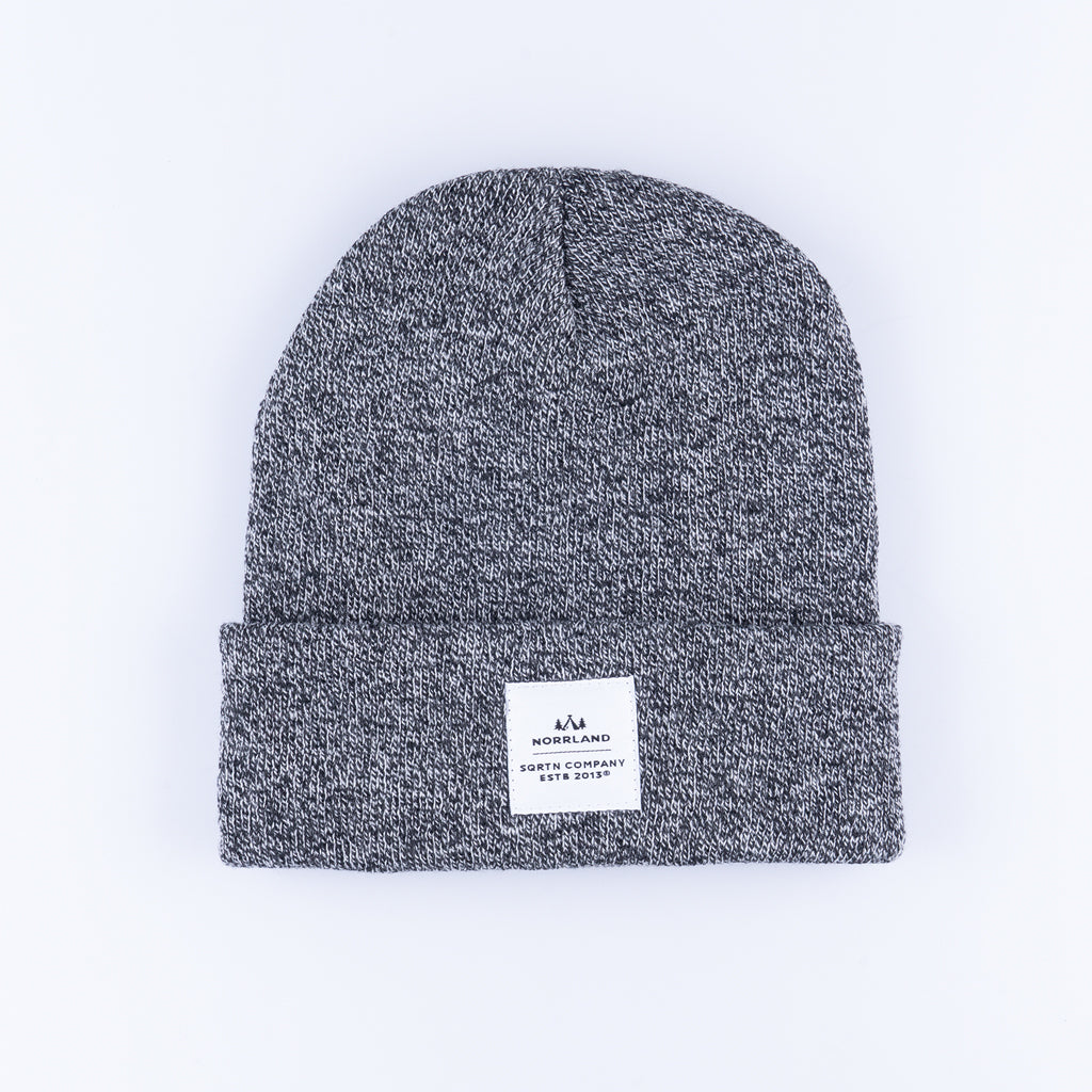 WOOD PATCH BEANIE - DARK HEATHER