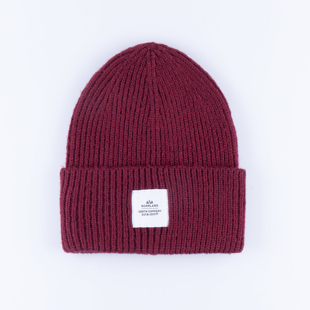 WOOD RAW BEANIE - MAROON