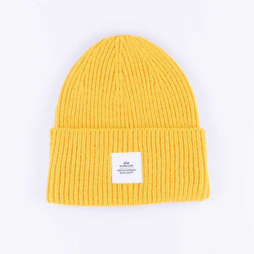 WOOD RAW BEANIE - MUSTARD