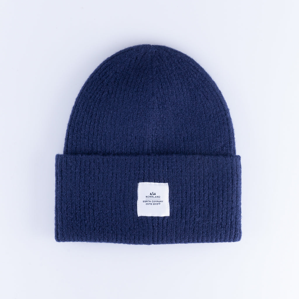 WOOD RAW BEANIE - NAVY
