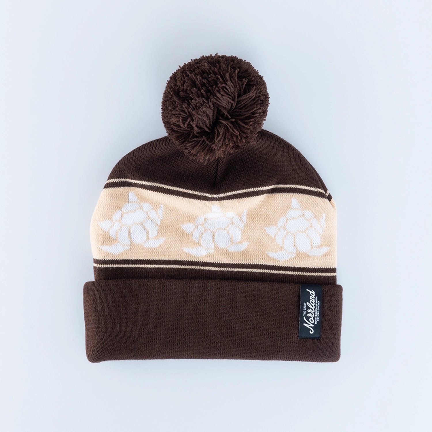 TGN PATCH POM POM BEANIE - BROWN