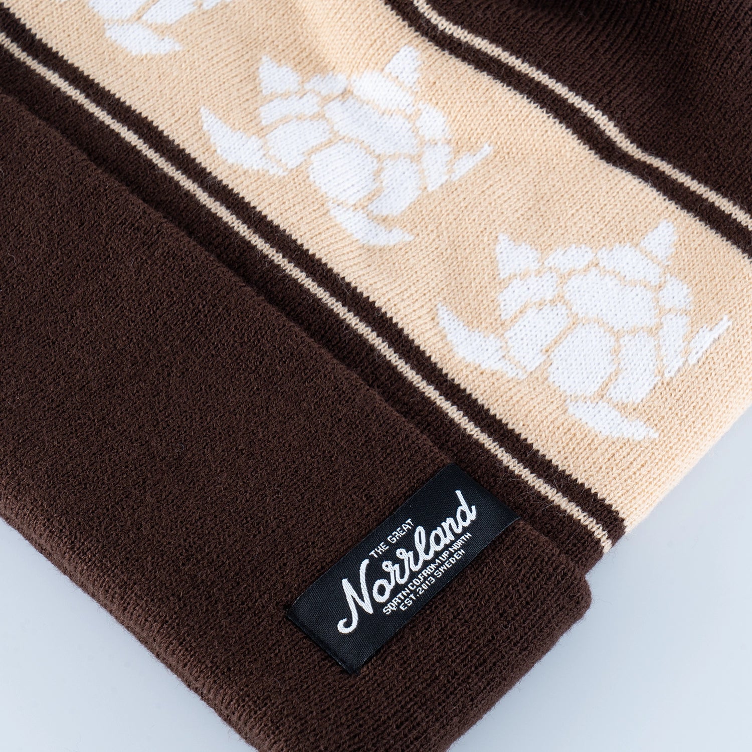 TGN PATCH POM POM BEANIE - BROWN