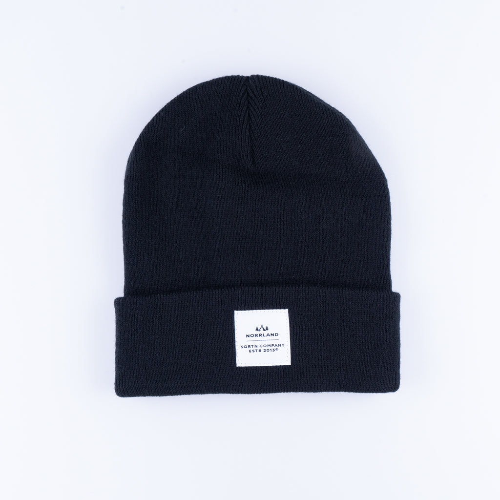 WOOD PATCH BEANIE - BLACK