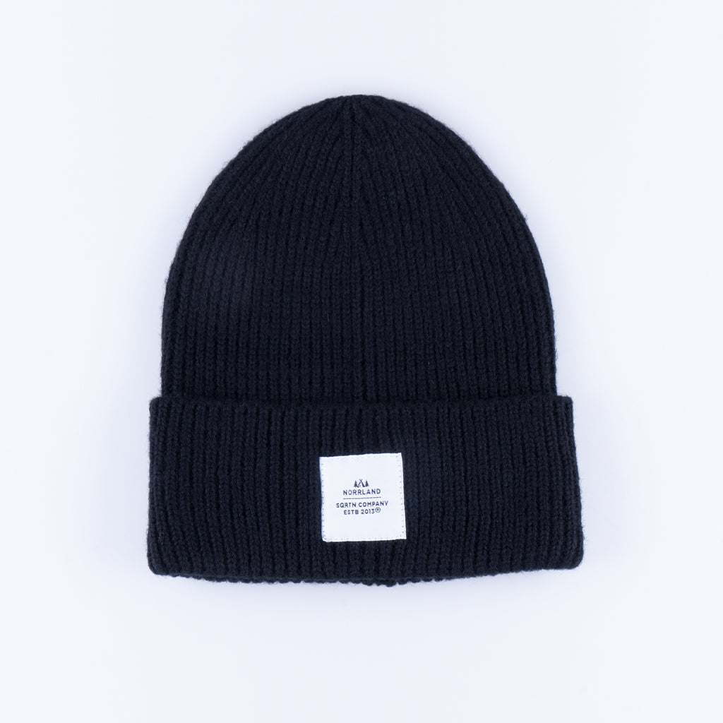 WOOD RAW BEANIE - BLACK