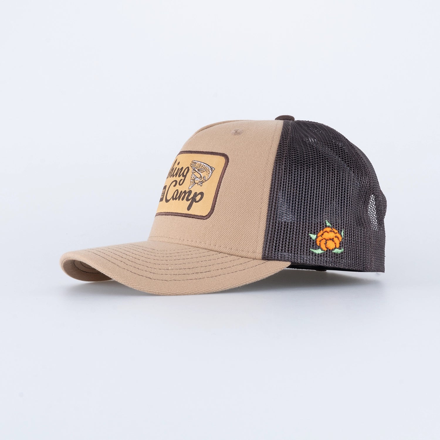 FISHING CAMP TRUCKER CAP - HOOKED KHAKI