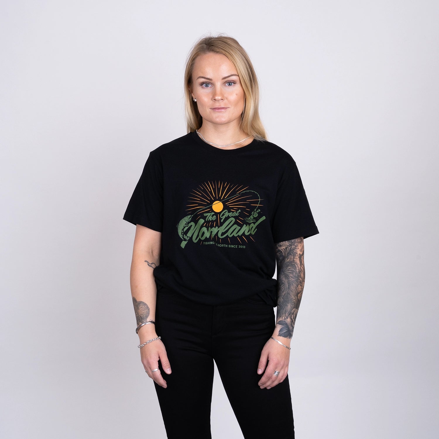 FISH ON T-SHIRT - BLACK