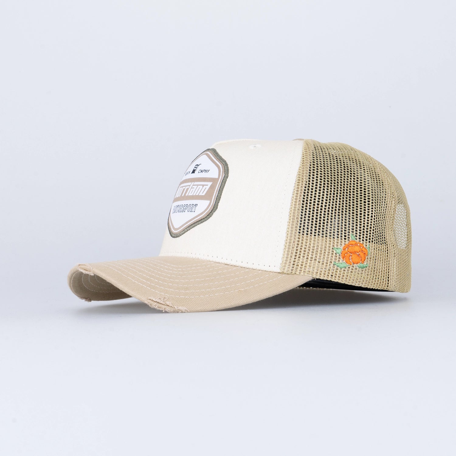 MOTOR TRUCKER CAP - HOOKED IVORY DISTRESSED