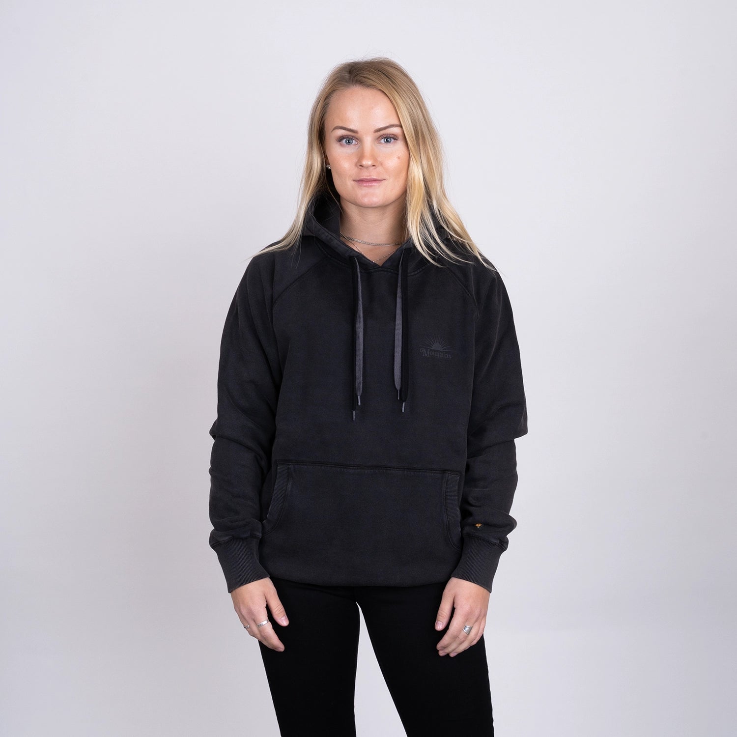 RIVERS & TREES HOODIE - WASHED BLACK