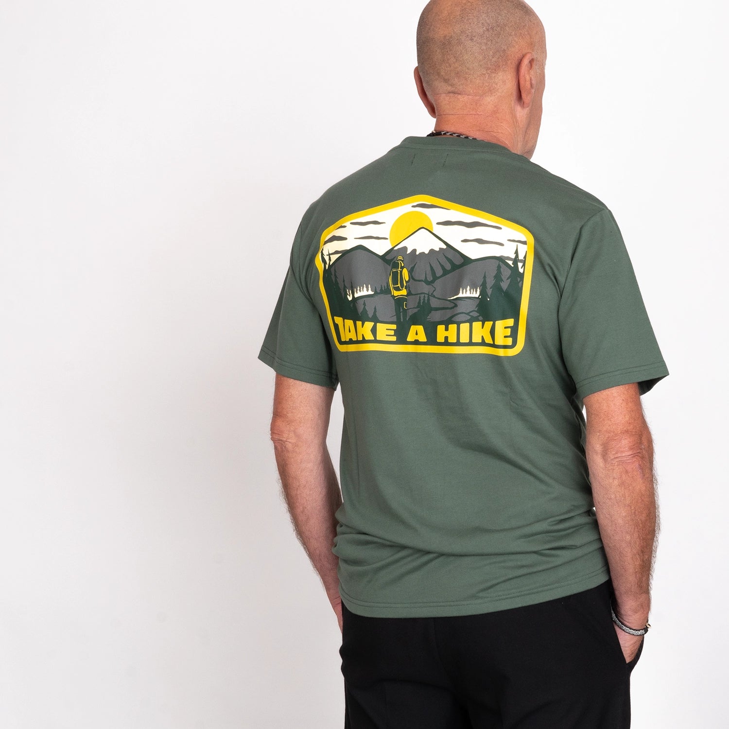 TAKE A HIKE T-SHIRT - STONE OLIVE