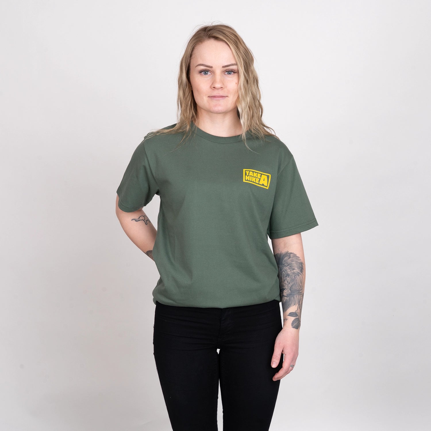 TAKE A HIKE T-SHIRT - STONE OLIVE