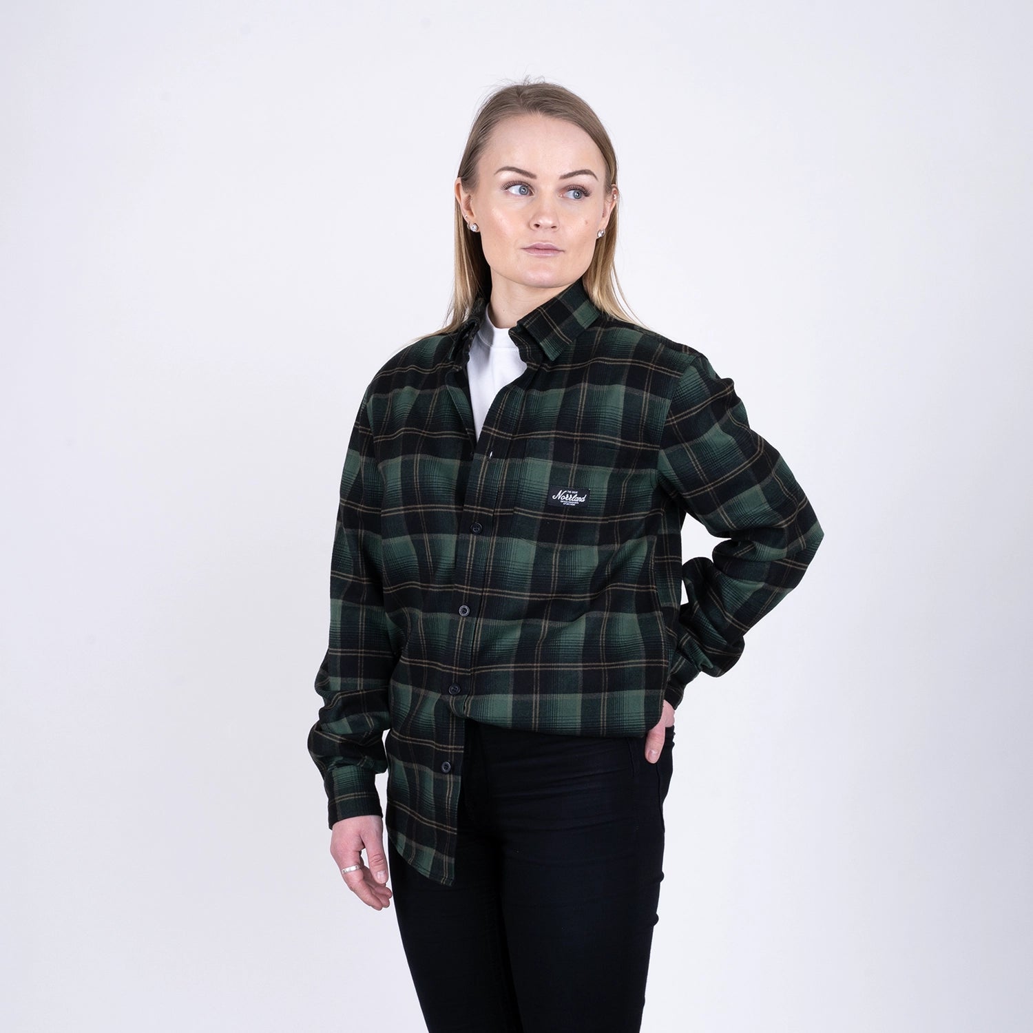 TGN PATCH FLANELL SHIRT - DARK GREEN