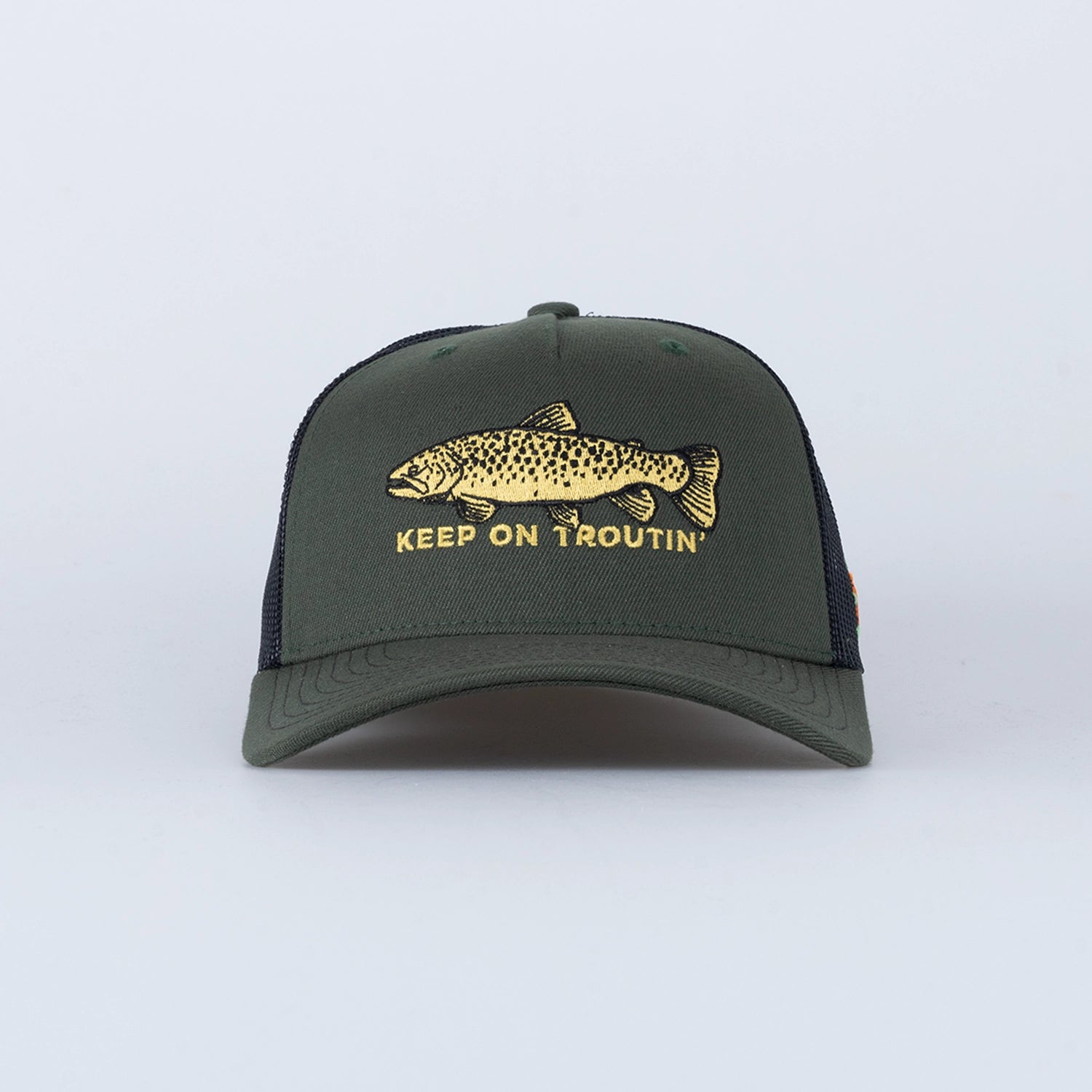 TROUTIN TRUCKER KEPS - HOOKED OLIVE