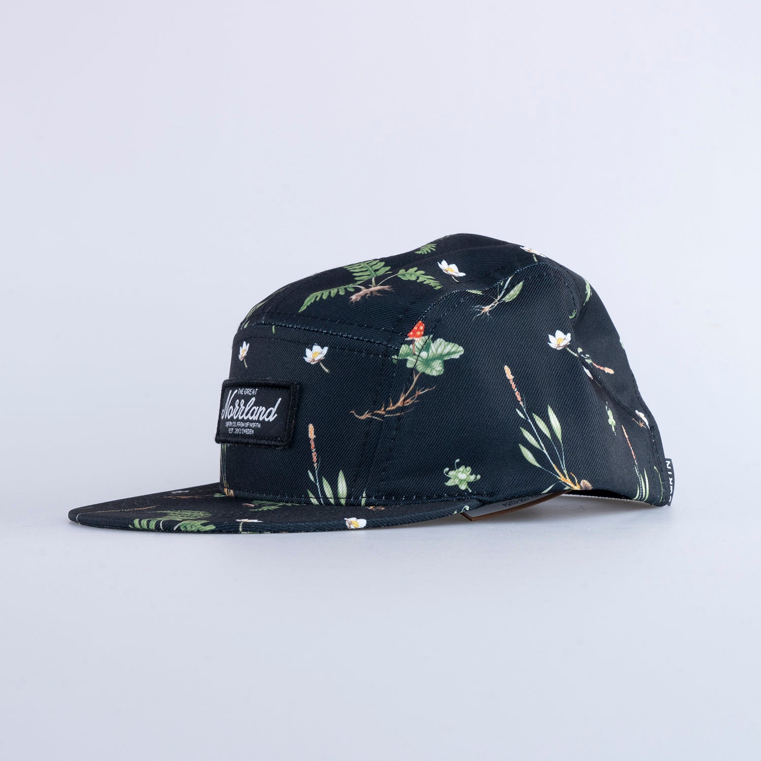 KIDS 5-PANEL CAP - PLANTS BLACK